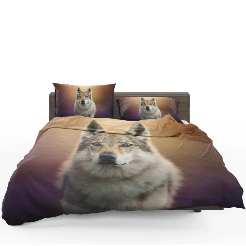 A Captivating Wolfish Stare: Wolfdog Quartet Bedding Set