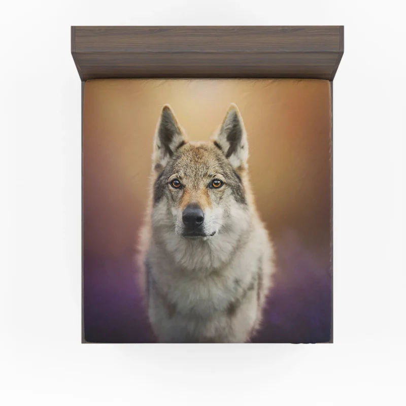 A Captivating Wolfish Stare: Wolfdog Quartet Fitted Sheet