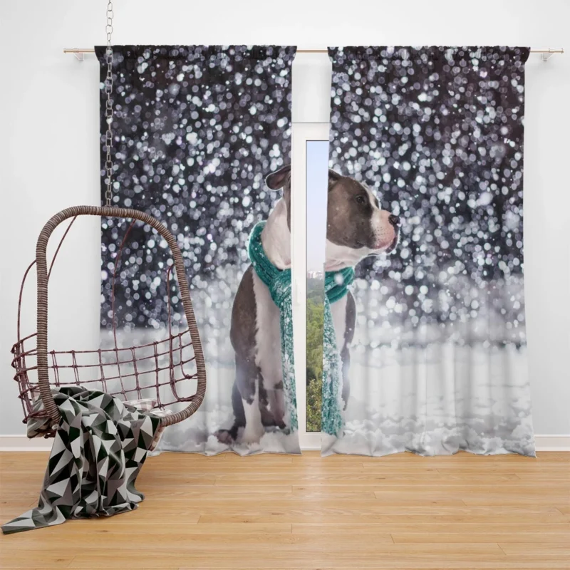 A Pibble Christmas: Pit Bull Quartet Window Curtain