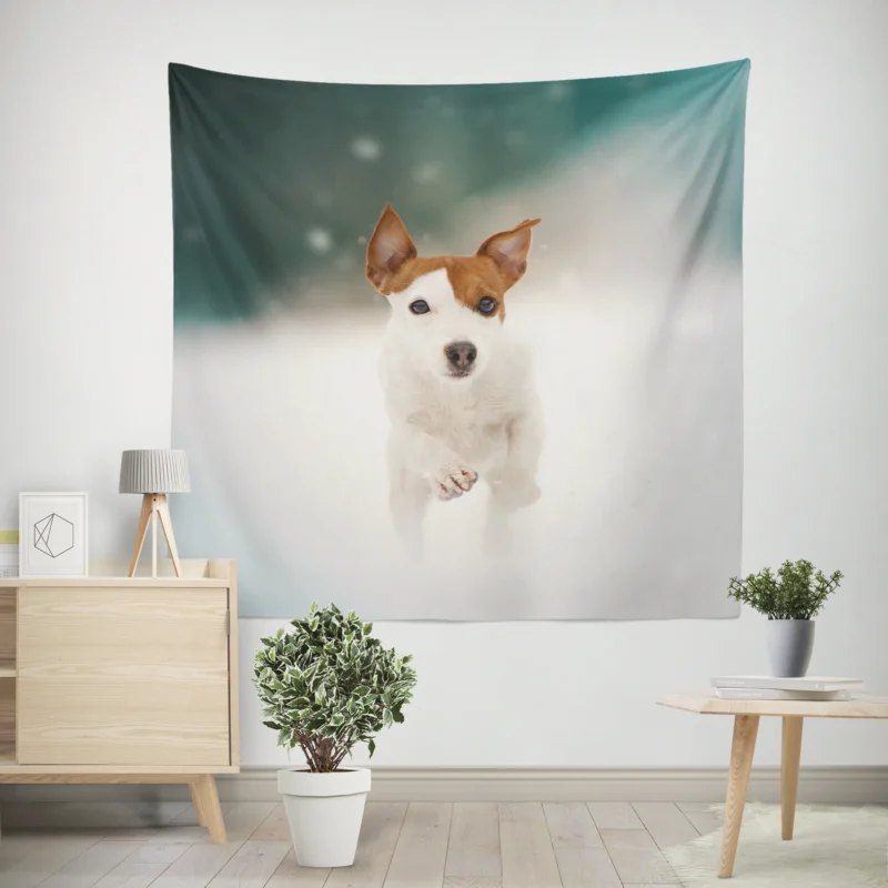 A Quartet of Cuteness  Jack Russell Terrier Puppies Wall Tapestry