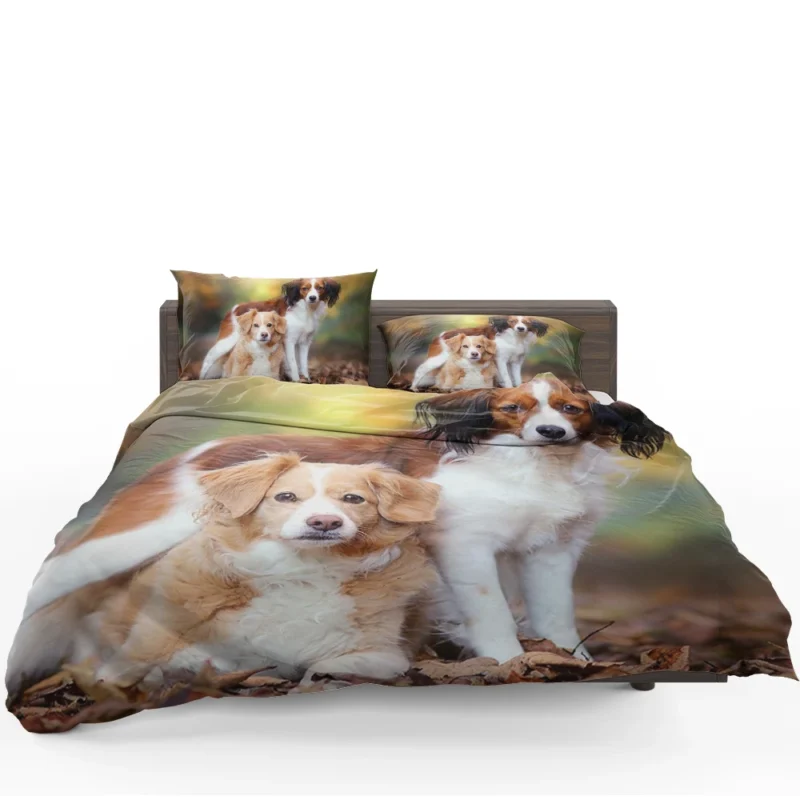 A Quartet of Dutch Beauties: Kooikerhondje Dogs Bedding Set