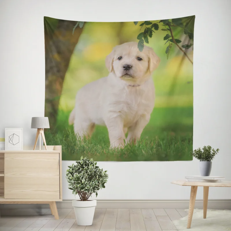 A Quartet of Playful Cuties  Labrador Puppies Wall Tapestry