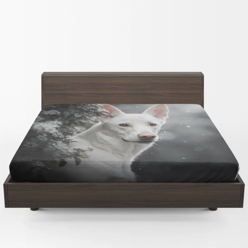 A Study in Radiance: White Shepherd Quartet Fitted Sheet 1