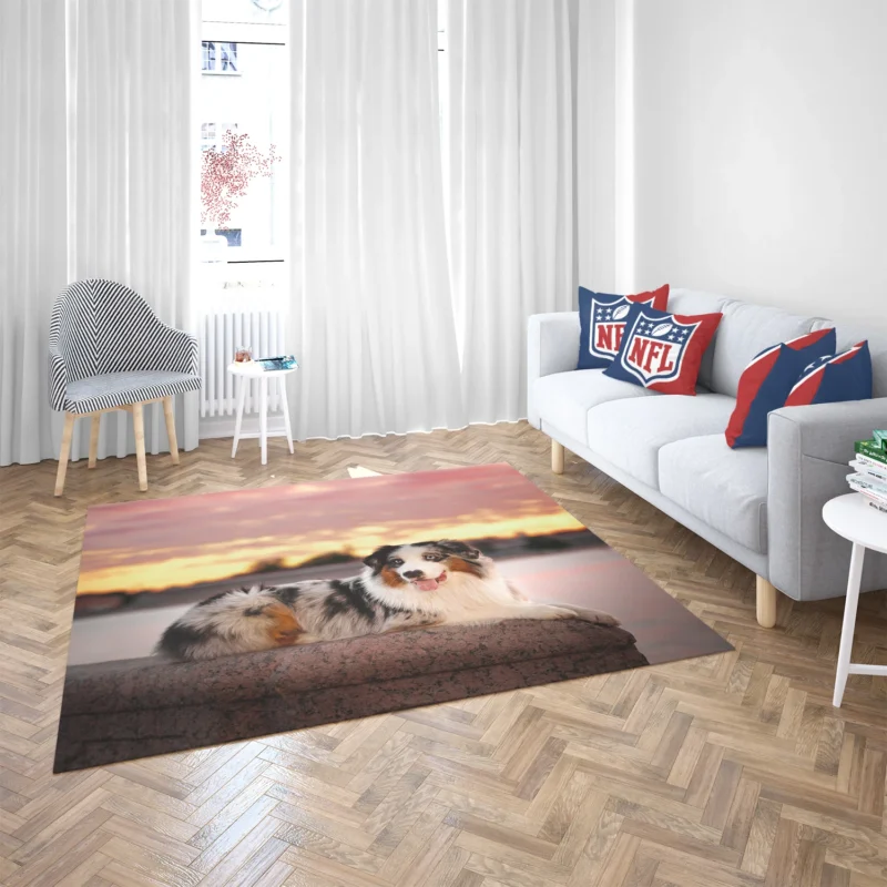 Active Depth of Field Beauty: Australian Shepherd Floor Rug 2