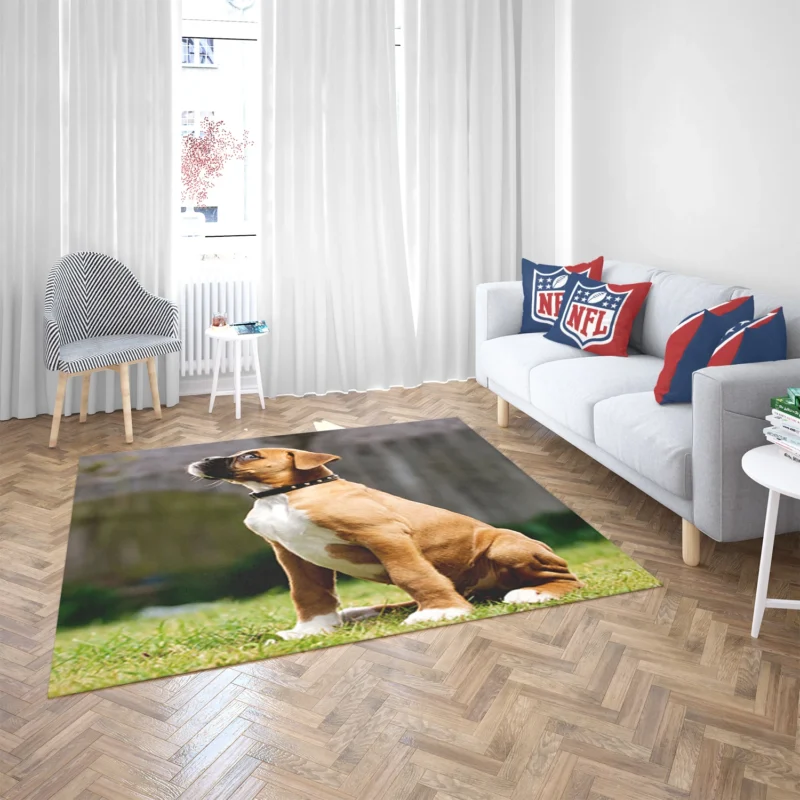 Adorable Boxer Puppy: Boxer Floor Rug 2