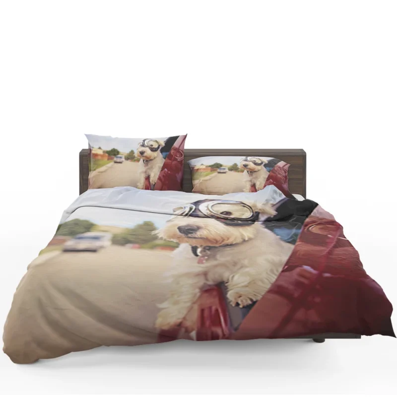 Adventurous West Highland White Terrier with Goggles Bedding Set