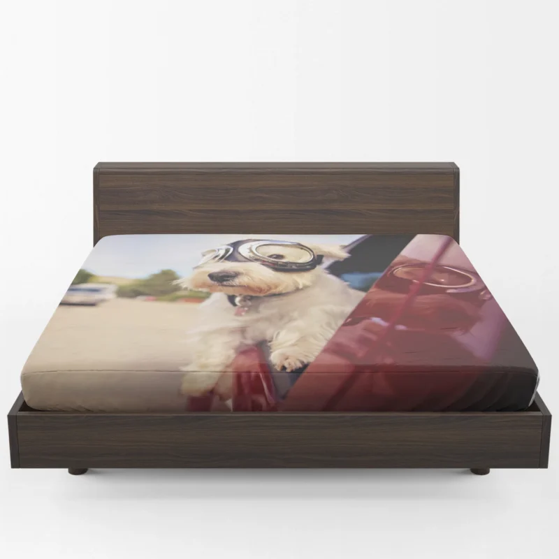 Adventurous West Highland White Terrier with Goggles Fitted Sheet 1