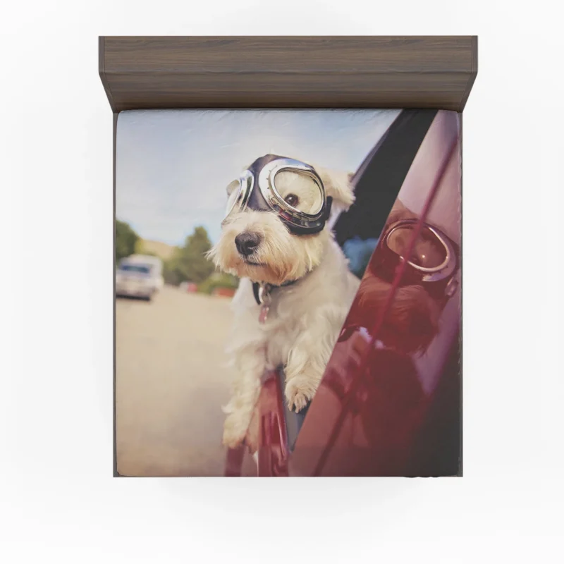 Adventurous West Highland White Terrier with Goggles Fitted Sheet