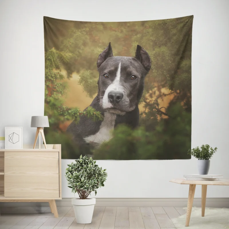 American Staffordshire Excellence  Bull Terrier Quartet Wall Tapestry