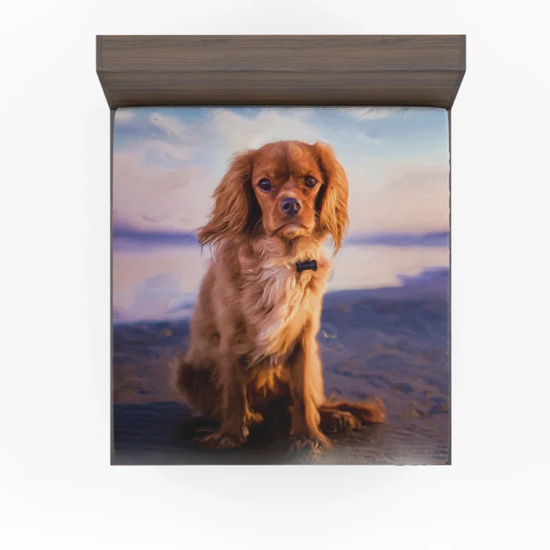 An Oil Painted Masterpiece: Cute Spaniel Artistry Fitted Sheet