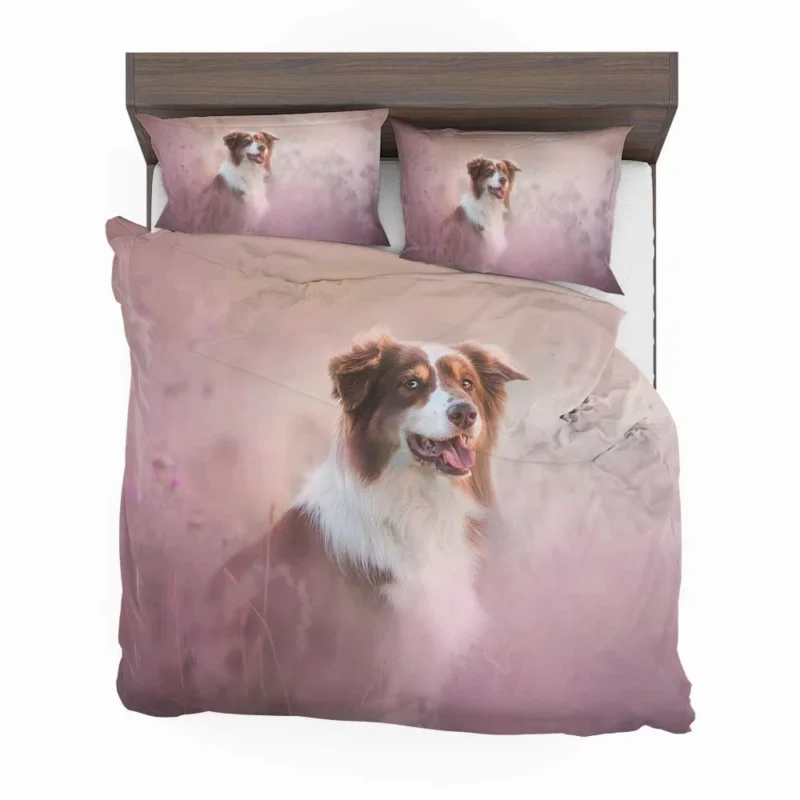 Artistic Blurred Canine Beauty: Australian Shepherd Bedding Set 1