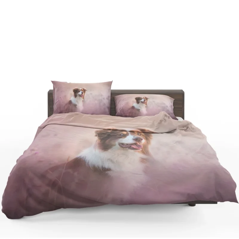 Artistic Blurred Canine Beauty: Australian Shepherd Bedding Set