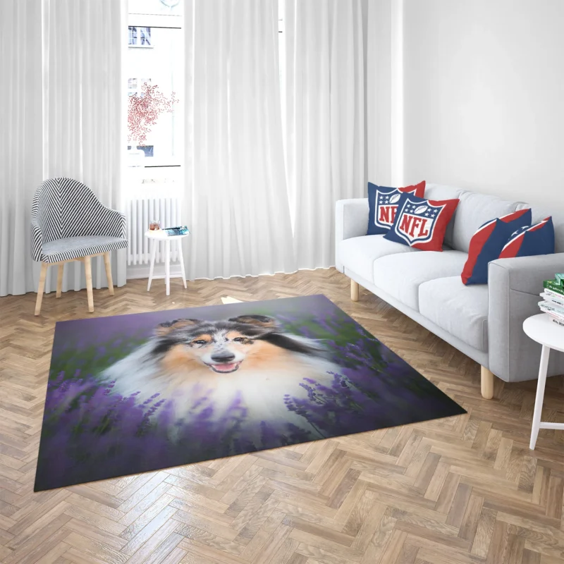 Baskets and Collies: Rough Collie Quartet Floor Rug 2