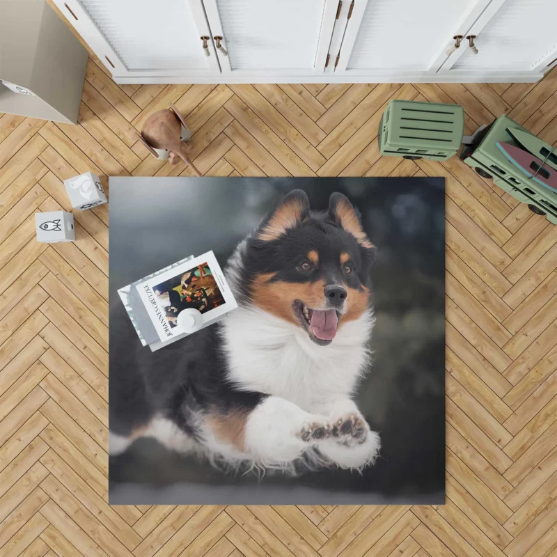 Bauble-Pup Delight: Shetland Sheepdog Quartet Floor Rug