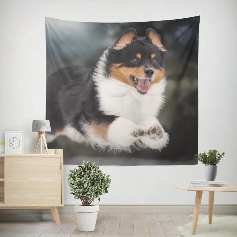 Bauble-Pup Delight  Shetland Sheepdog Quartet Wall Tapestry