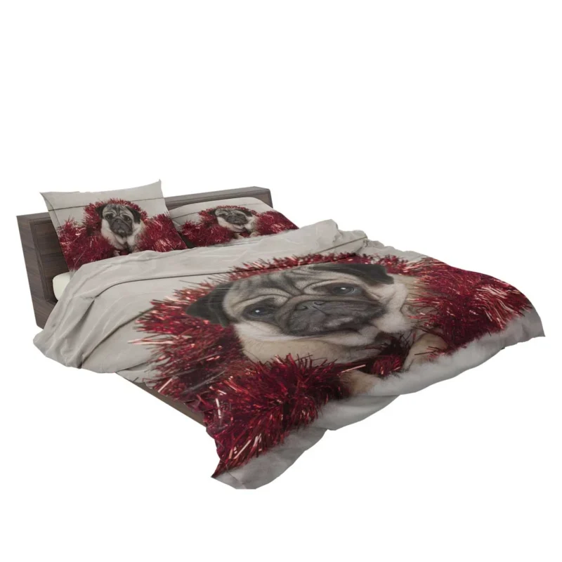 Bauble Puppies: Pug Christmas Quartet Bedding Set 2