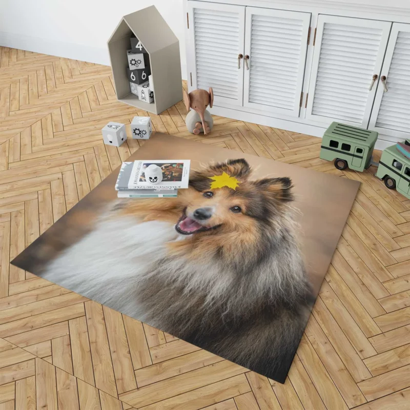 Bauble-Puppy Playtime: Shetland Sheepdogs Floor Rug 1