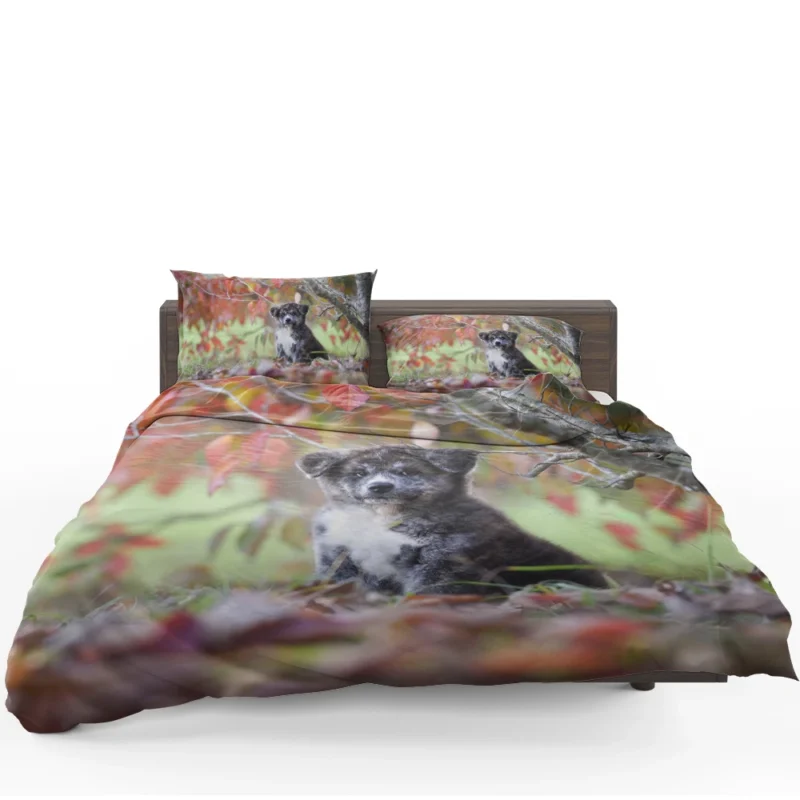 Bauble of Joyful Puppies: The Akita Quartet Bedding Set