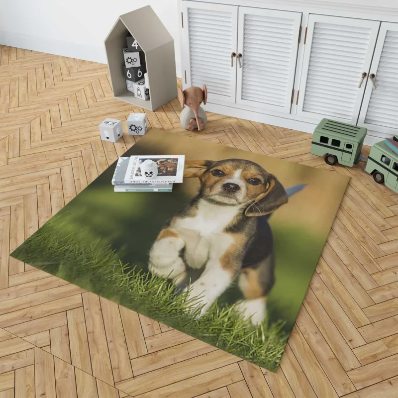 Beagle Puppy Cuteness: Beagle Floor Rug 1