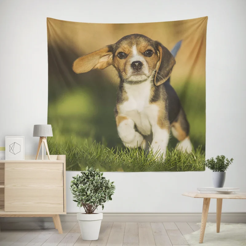 Beagle Puppy Cuteness  Beagle Wall Tapestry