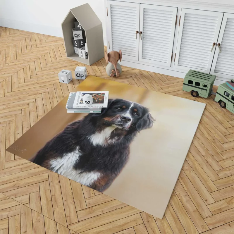 Bernese Majesty: Bernese Mountain Dog Floor Rug 1