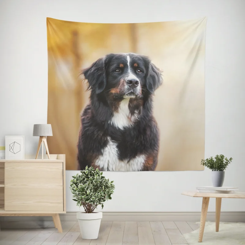 Bernese Majesty  Bernese Mountain Dog Wall Tapestry