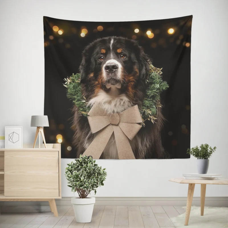 Bernese Majesty in Brave Dog  Bernese Mountain Dog Wall Tapestry