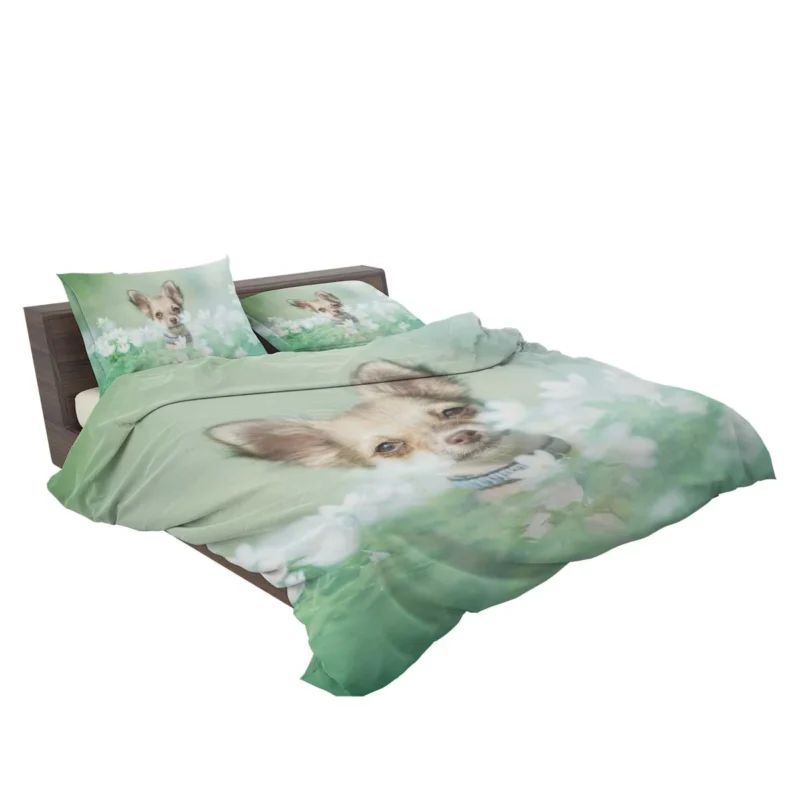 Blooms and Chihuahua Beauty: Chihuahua Quartet Bedding Set 2