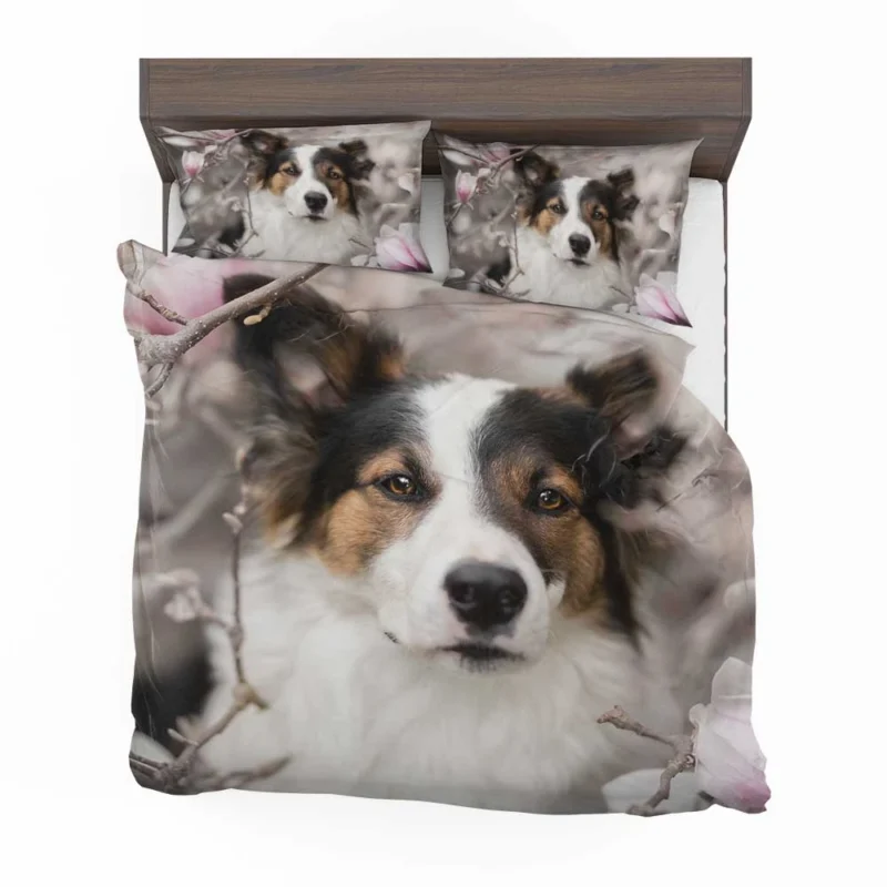 Blossom and Beauty: Australian Shepherd Bedding Set 1