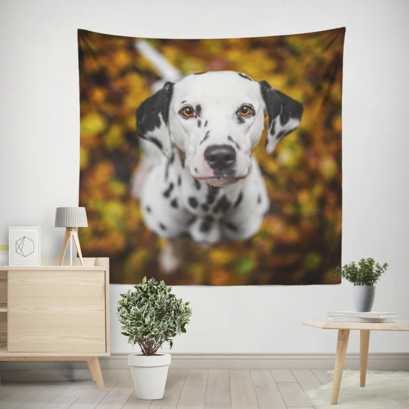 Bokeh Background Dalmatian  Dalmatian Quartet Wall Tapestry