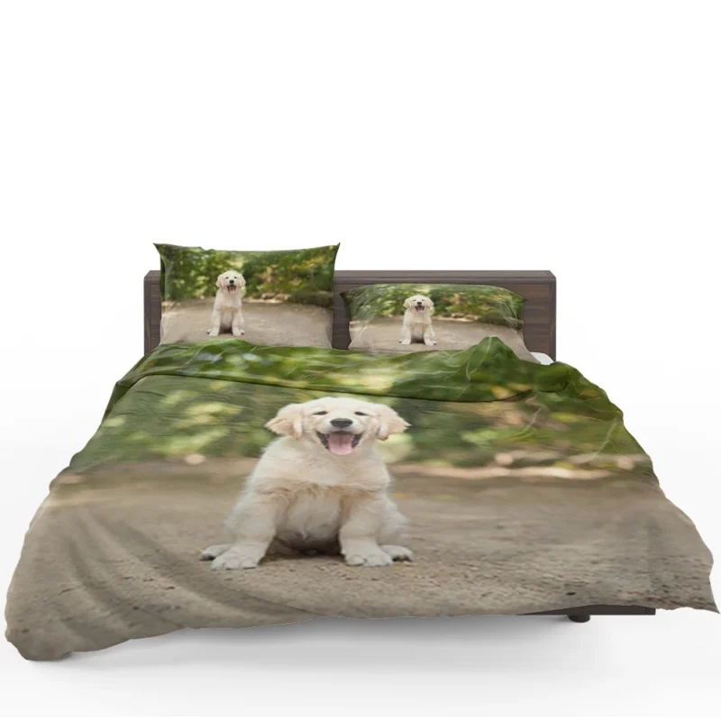 Bokeh Cuteness: Labrador Puppy Quartet Bedding Set