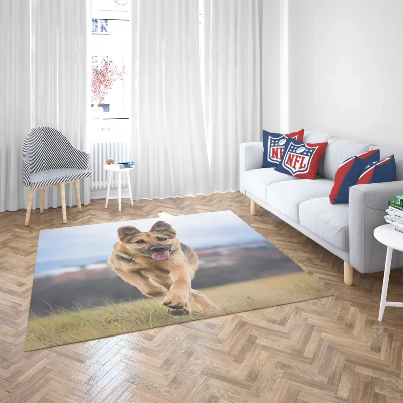 Bokeh Elegance: German Shepherd Charm Floor Rug 2