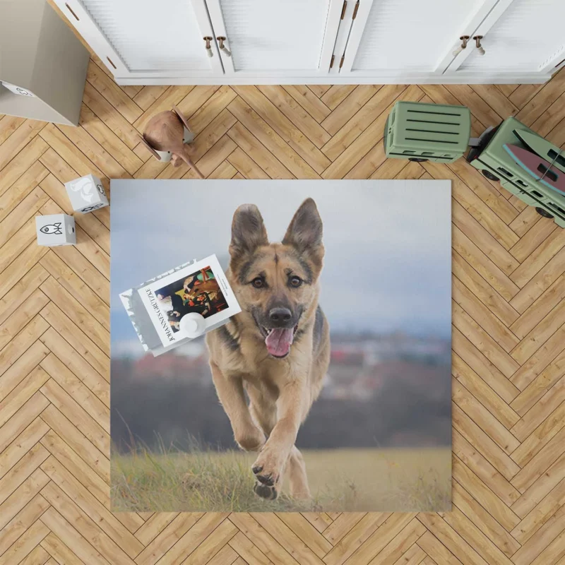 Bokeh Elegance: German Shepherd Charm Floor Rug