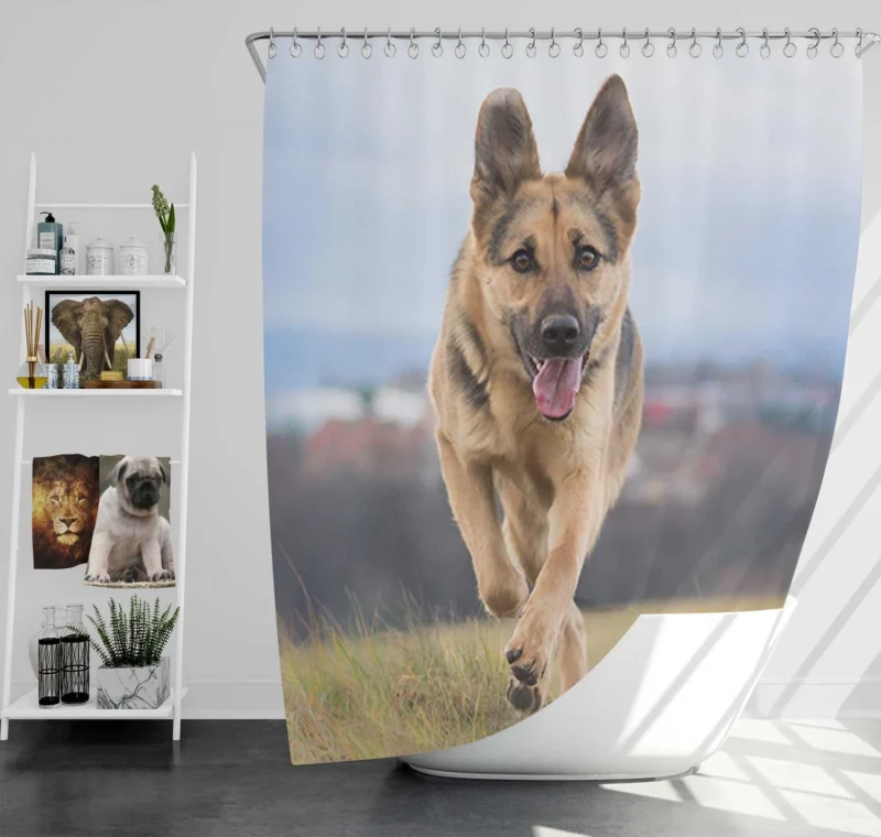 Bokeh Elegance: German Shepherd Charm Shower Curtain