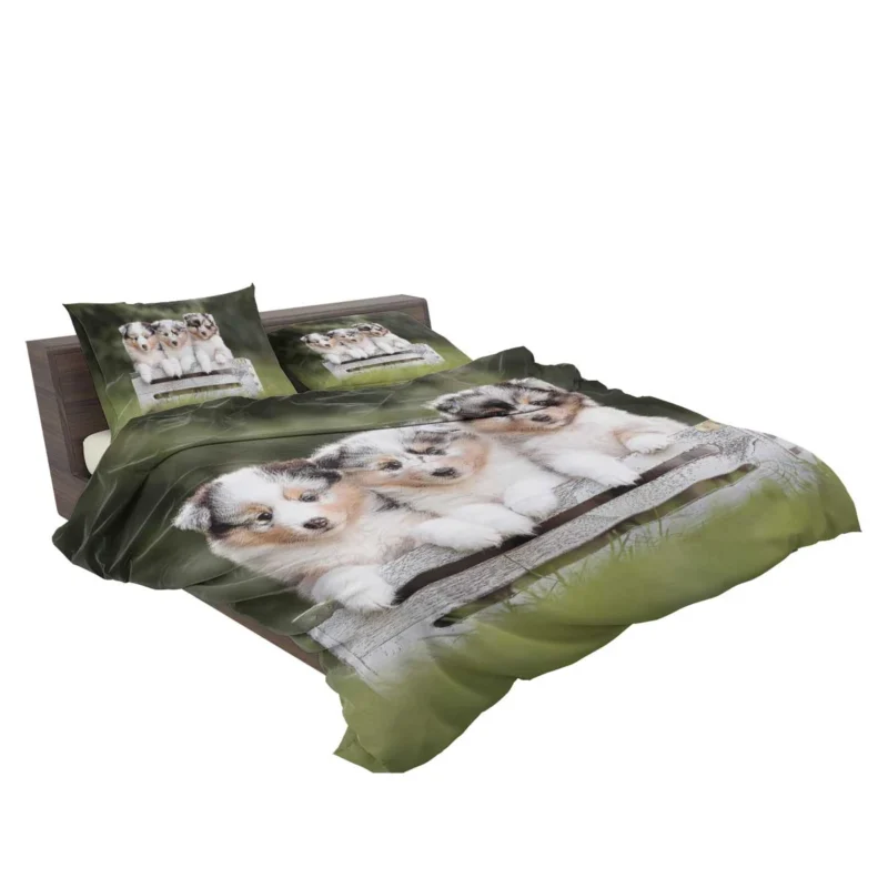 Border Collie Charm with Ba Puppies: Border Collie Bedding Set 2
