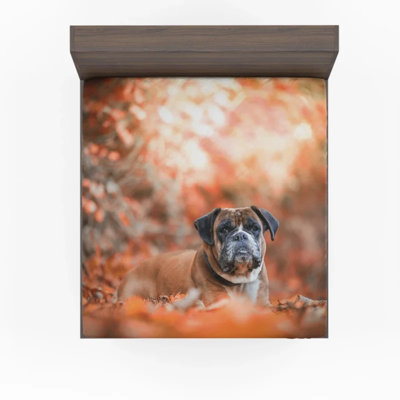 Boxer (Dog) Gaze in Depth Of Field: Boxer Fitted Sheet