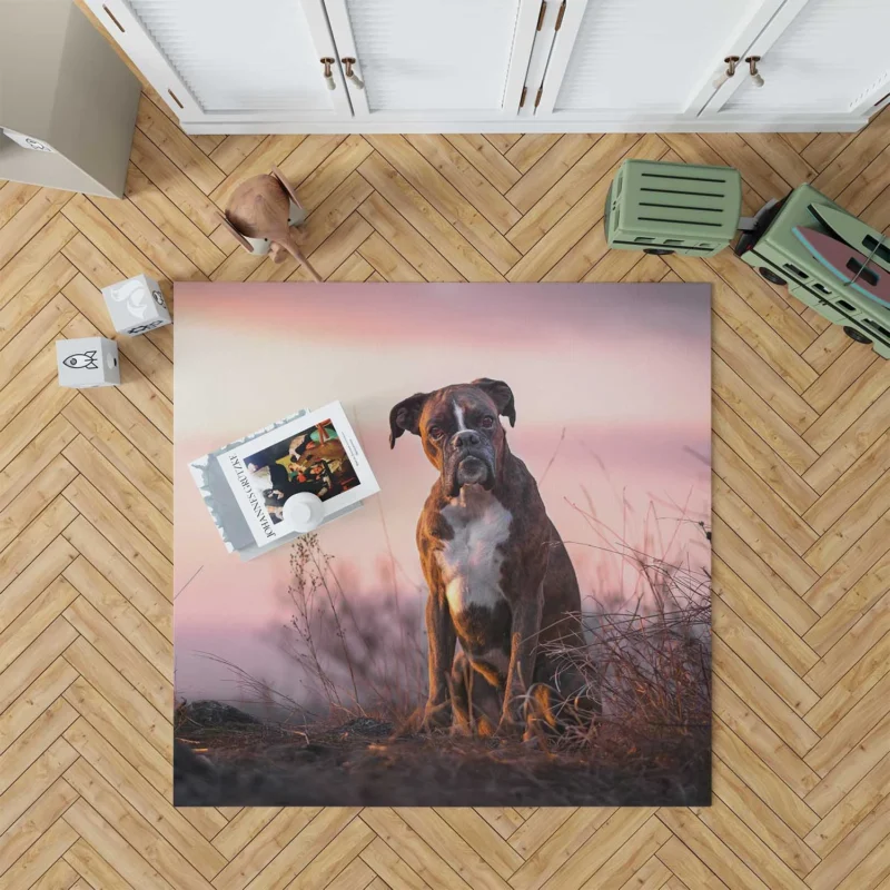 Boxer (Dog) in Depth Of Field: Boxer Floor Rug