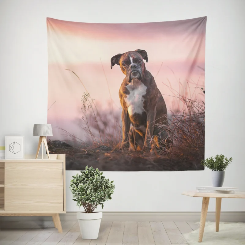 Boxer (Dog) in Depth Of Field  Boxer Wall Tapestry