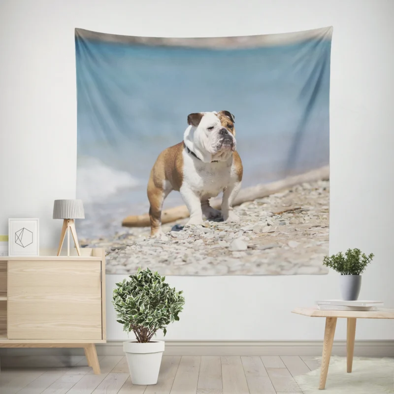 Bulldog Beauty at Its Best  Bulldog Quartet Wall Tapestry