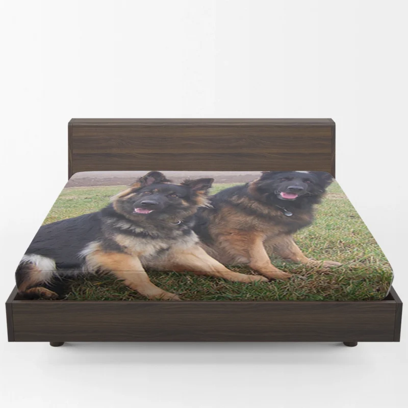 Candid Moments with German Shepherds: Glimpse of Joy Fitted Sheet 1