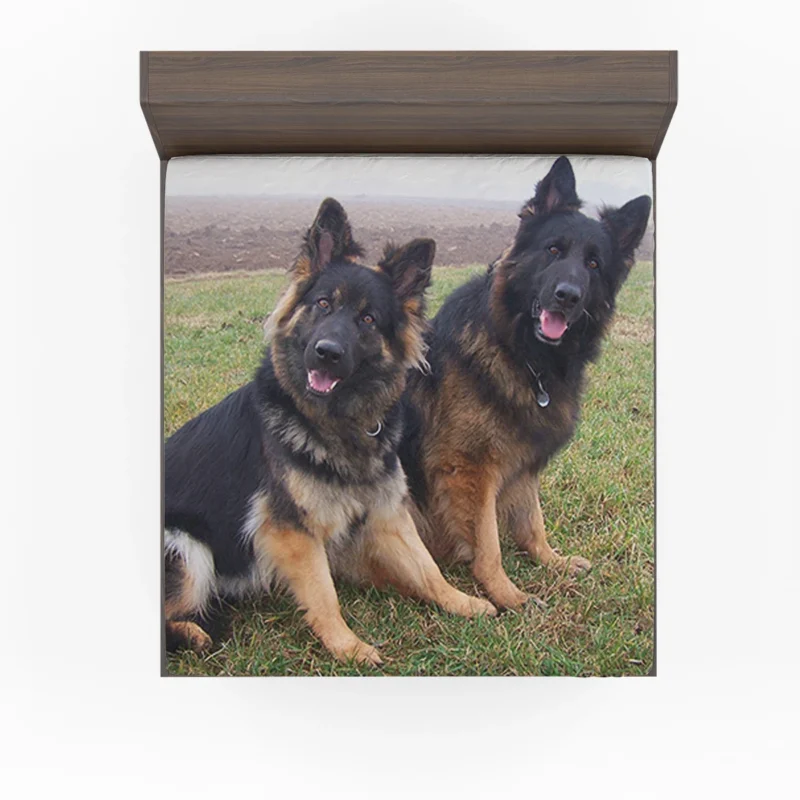 Candid Moments with German Shepherds: Glimpse of Joy Fitted Sheet