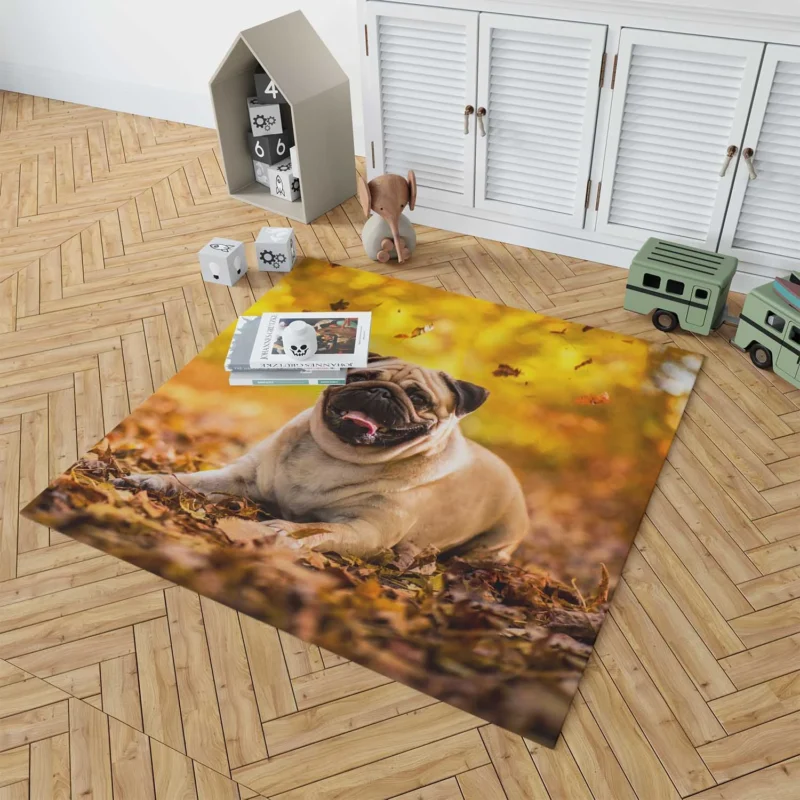 Canine Elegance: Pug Quartet Floor Rug 1