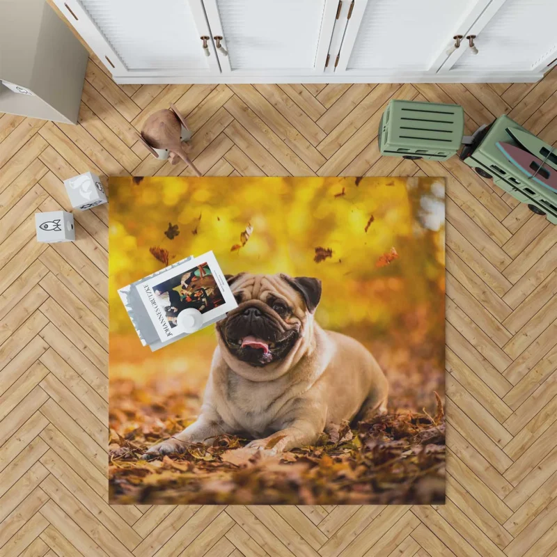 Canine Elegance: Pug Quartet Floor Rug