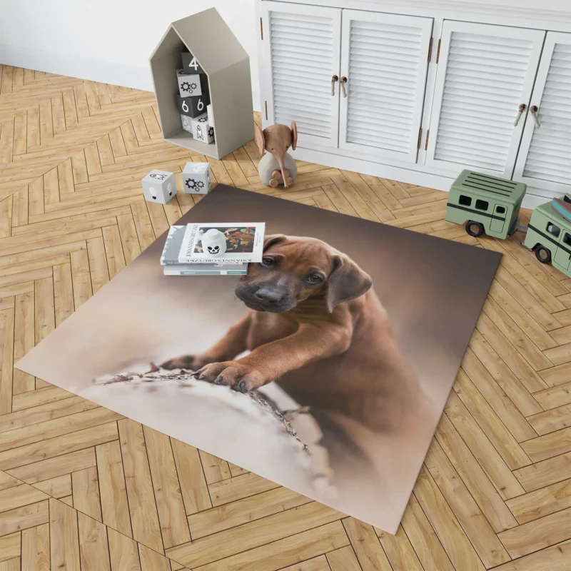 Canine Elegance: Rhodesian Ridgeback Quartet Floor Rug 1