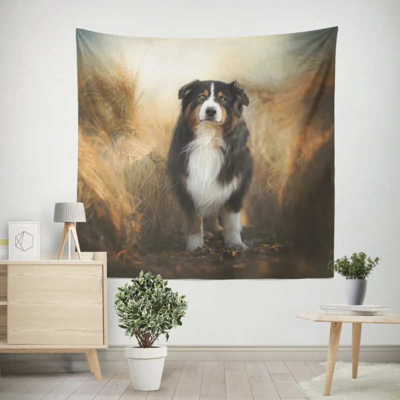 Canine Elegance and Intelligence  Australian Shepherd Wall Tapestry