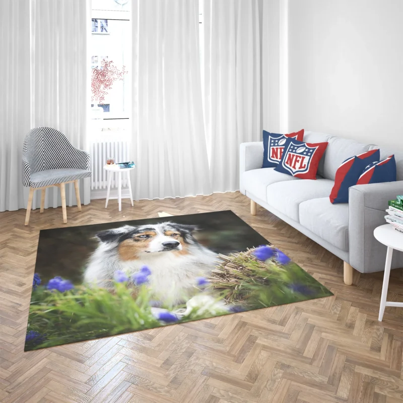 Canine Grace and Intelligence: Australian Shepherd Floor Rug 2