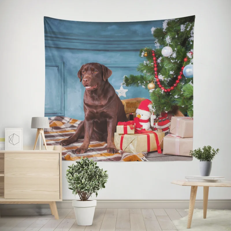 Canine Joy Unleashed  Labrador Gift Quartet Wall Tapestry