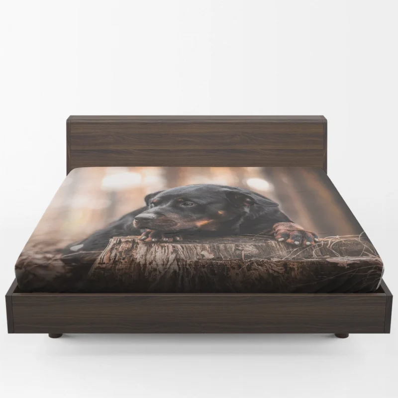 Canine Majesty: Rottweiler Quartet Fitted Sheet 1