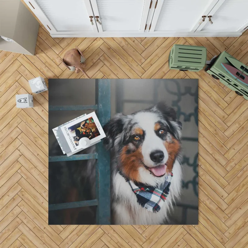 Canine Versatility and Beauty: Australian Shepherd Floor Rug