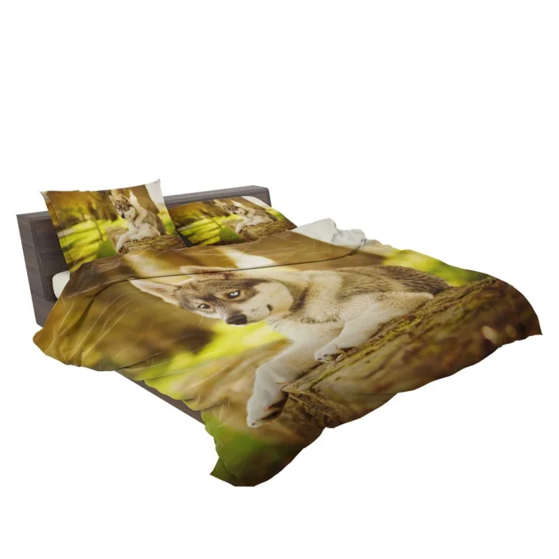 Captivating Canine Companions: Husky Quartet Bedding Set 2